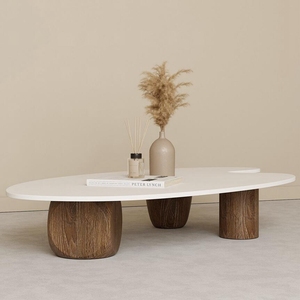 Designer art local brand living room space decoration fashion cream beige table