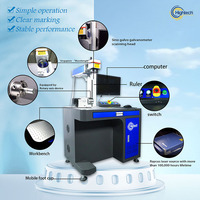 Nouvelle machine de marquage laser à fibre CNC à axe rotatif 30W/50W, haute précision, refroidissement par eau, garantie 1 an, DXF/AI/DST