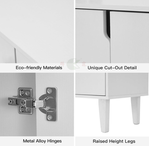 <span class=keywords><strong>Buffet</strong></span> de rangement <span class=keywords><strong>blanc</strong></span> avec 2 portes, 2 étagères, 41,8" L x 15" W x 32,5" H - Product Image 5