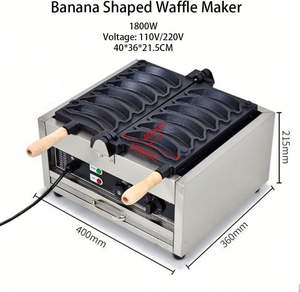 Machine à gaufres commerciale en forme de banane aux fruits Machines de traitement des aliments, oeufs, fromage, gâteau aux bananes et pain - Product Image 4