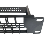 Panel Patch UTP 48 Port 2U 19 Inci Tanpa Modul, Panel Patch Kosong UTP untuk Jack Keystone CAT6/CAT6A/CAT7/CAT8