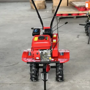 Chain connect gasoline power tiller mini cultivator with 36 blades