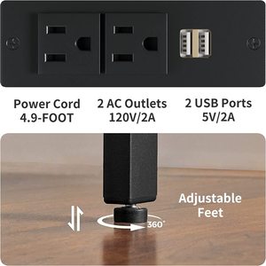 Station de charge USB <span class=keywords><strong>Table</strong></span> de chevet avec étagères de rangement <span class=keywords><strong>Table</strong></span> d'appoint étroite avec prises et ports USB - Product Image 5