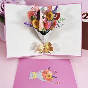 การ์ดอวยพรวันแม่แบบทำมือ พิมพ์ลายดอกไม้ 3 มิติ - Product Image 2