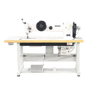 SHENPENG DS221-762 largo brazo doble aguja a pie de máquina de coser industrial para tiendas de campaña