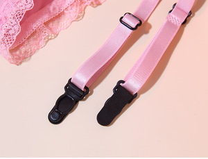 String sexy en dentelle à volants avec perles et entrejambe ouvert, avec <span class=keywords><strong>porte</strong></span>-jarretelles, pour femme, ensemble de lingerie exotique à nœud papillon et pinces à bas - Product Image 6