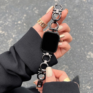 <span class=keywords><strong>Bracelet</strong></span> de chaîne en métal pour filles cool de mode de luxe pour <span class=keywords><strong>Apple</strong></span> <span class=keywords><strong>Watch</strong></span> Series 10 9 8 7 6 SE <span class=keywords><strong>5</strong></span> 3 45/44/42/41mm <span class=keywords><strong>Bracelet</strong></span> rond de mode 46mm - Product Image 4