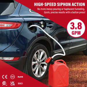 Bomba de Transferencia de Combustible Diésel Portátil para la Industria Automotriz, Centrífuga, Alimentada por Batería de CC, 4 Adaptadores, 3.8 GPM, Boquilla Básica, Baja Presión - Product Image 3