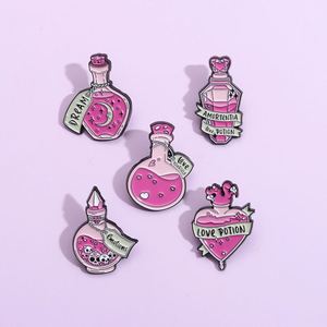 Anime Love Potion Metal Enamel Pin Ready to Ship Dream Medicine Emotion Drifting Bottle Cap Badge Pins Wholesale - Product Image 3