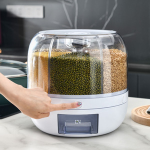 Conteneur à riz avec compartiments rotatifs, hermétique et résistant à l'humidité, pour le stockage des céréales, usage domestique - Product Image 2