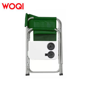 Chaise de réalisateur pliante d'extérieur Woqi, hauteur 80 cm, avec table latérale et poches, chaise de jardin en aluminium - Product Image 2