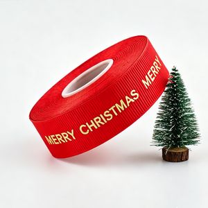 Wholesale Custom Logo Grosgrain <b>Ribbon</b> Polyester Multiple Sizes for Last Christmas Favor & Handicraft Decoration - Product Image 4