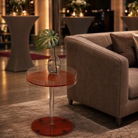 Table basse ronde en acrylique personnalisée en gros, table d'appoint de canapé pour salon, petite table de luxe légère pour la maison et le balcon – Fabricant