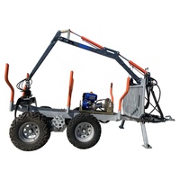 Machine forestière Remorque à bois ATV de 1,5 tonne avec grue pour le chargement du bois