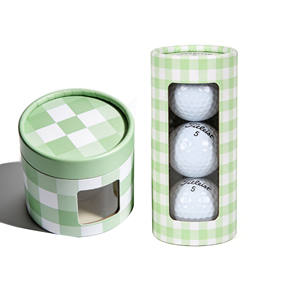 Boîte cadeau écologique en carton, emballage personnalisé avec logo imprimé, tube en papier rond pour balle de golf - Product Image 1