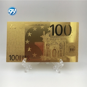 Regalos de Patriotismo Europeo, Billete de 100 <span class=keywords><strong>Euros</strong></span> en Papel de Oro 999 para Decoración de Oficina - Product Image 1