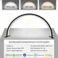 Half Moon Beauty Table Lamp for Salon , LED Magnifying Lamp With Trolley Stand , Louper Light for Lash Tattoo Nail Studio