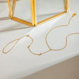 18K plaqué <span class=keywords><strong>or</strong></span> acier inoxydable été minimaliste <span class=keywords><strong>pied</strong></span> <span class=keywords><strong>nu</strong></span> bijoux étanche perles chaînes mode bracelets de cheville pour femmes filles - Product Image 4