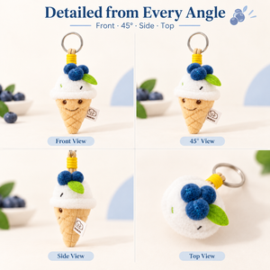 Portachiavi in peluche personalizzato a forma di gelato ai mirtilli, ciondolo per borsa a forma di cibo, morbido giocattolo imbottito, OEM ODM, all'ingrosso, regalo per negozi al dettaglio, <span class=keywords><strong>TOY</strong></span> <span class=keywords><strong>STORY</strong></span> - Product Image 2