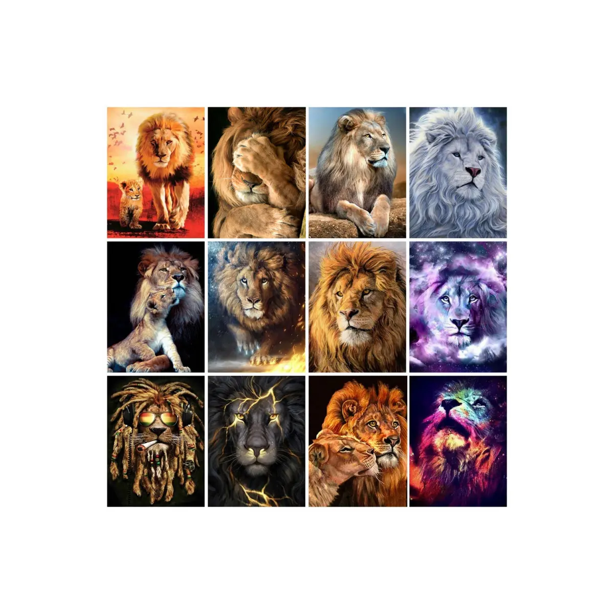 Vente en gros chaude 5D diamant peintures josephine mur lion plein diamant Animal image personnalisée diamant mosaïque