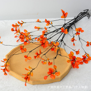Laixing – Branches séchées simulées, fleurs artificielles, feuilles d'oranger, longues tiges, décoration réaliste pour la maison, mariage, Noël - Product Image 2
