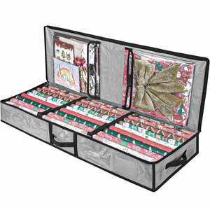 Premium <b>Christmas</b> Wrap Organizer Interior Pockets Fits 18 to 24 Standers <b>Rolls</b> <b>Wrapping</b> <b>Paper</b> Storage Bag - Product Image 2