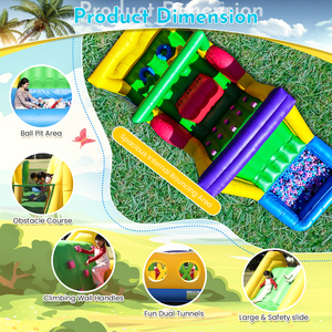 Structure gonflable commerciale en PVC, parcours d'obstacles, jeu extérieur, combo aquatique et sec <span class=keywords><strong>avec</strong></span> toboggan/piscine à balles/escalade - Product Image 4