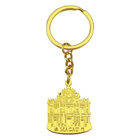 Vente en gros de porte-clés en métal Macao Building avec logo personnalisé porte-clés de voiture souvenir touristique porte-clés cadeau