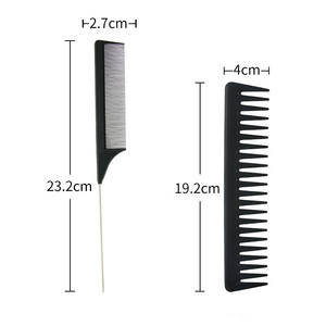 Hair <span class=keywords><strong>Grooming</strong></span> Ferramentas de estilo de cabelo dos homens 4Pcs Professional Salon Barber Plastic Black Hair Comb e Brush Set para homens - Product Image 4