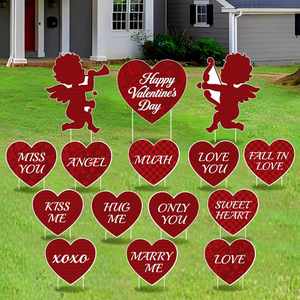 Letreros de Jardín para el Día de San Valentín, Tamaño Personalizado, Resistentes al Agua y a los Rayos UV, de Coroplast con Estacas en Forma de H, Impresos para Decoración de Jardín y Césped al Aire Libre - Product Image 4