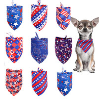 Écharpe triangulaire à motif écossais pour animaux de compagnie PET JOY, bavoir pour chiot et chat, serviette anti-bave, drapeau du Jour de l'Indépendance, toutes saisons, lavable à la main