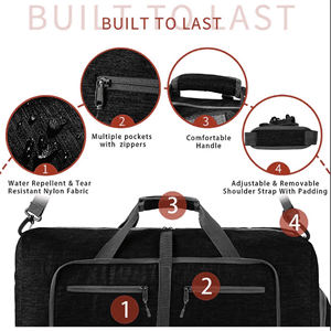 Sac de voyage pliable de grande capacité avec logo personnalisé, imperméable, pour le sport, la gym, les voyages, avec compartiment pour chaussures - Product Image 5