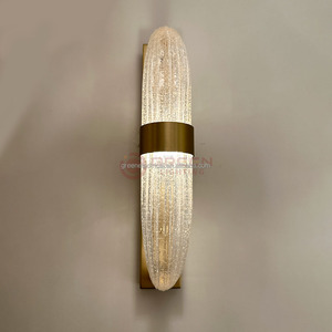 Lampada da Parete in Vetro con Polvere Dorata in Stile Moderno, Lampada Decorativa per Soggiorno, Hotel, Ristorante, Lobby o Villa - Product Image 2