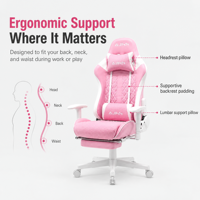 Fauteuil de Gaming Racing Rose 2025 Dernier Design, Réglable en Hauteur, pour Ordinateur et Silla Gamer LOL