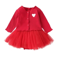 Ensemble Robe et Gilet en Coton Mélangé Style Princesse pour Filles, Manches Longues, Printemps/Automne, Tenue Deux Pièces Formelle Bouffante pour Bébés