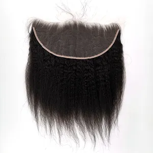 HD lace kinky straight frontal 13x6 transparent Swiss lace, free shipping frontal for sample order