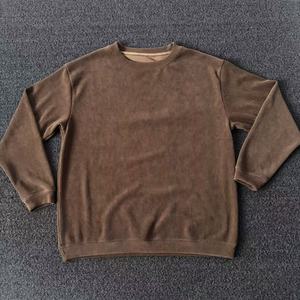 <span class=keywords><strong>Camiseta</strong></span> de pana térmica personalizable para hombre, <span class=keywords><strong>camiseta</strong></span> de manga larga holgada de felpa cálida para invierno 2025, venta al por mayor directa de fábrica - Product Image 1