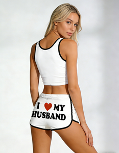 Lot de 3 shorts de détente respirants taille haute pour femme, jolis bas de pyjama à motif lettres et taille élastique - Product Image 4