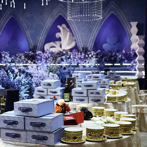 Jjoywood sang trọng cầm tay Hộp quà tặng tinh vi da lộn và ren lấy cảm hứng từ thiết kế lý tưởng cho đám cưới và những dịp đặc biệt. - Product Image 4