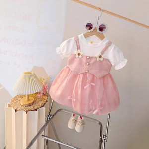 Vestiti per Bambine Primavera Autunno Estate, Nuovo Elegante Abito Principessa in <span class=keywords><strong>Tulle</strong></span> <span class=keywords><strong>con</strong></span> Maniche a Sbuffo per 1-3 Anni - Product Image 2