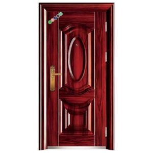 Puerta Comercial de Acero con Acabado Moderno, Manual, Anti-Robo, Anti-Cuchillos, para <span class=keywords><strong>Entrada</strong></span> Exterior del Hogar, HJS-1700, Gran Venta - Product Image 1