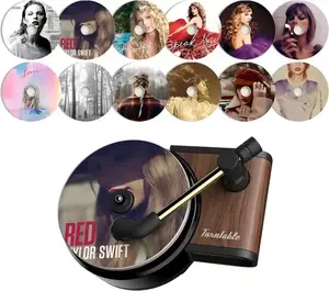 12 pieces set Taylor Tour Eras CD Disc Perfume Vent Clip Turntable Car Air Freshener Record Player Custom Air Freshener