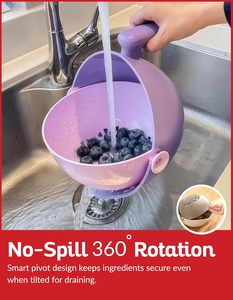Nouveau produit : Panier égouttoir en plastique multifonctionnel pour cuisine domestique, passoire de rangement pour évier et plateau à fruits - Product Image 4
