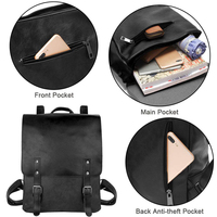 Mochila Premium Vintage de Cuero Impermeable Antirrobo para Portátil con Puerto USB, Gran Capacidad, Unisex, para Viajes, Escuela, Trabajo y Fines de Semana