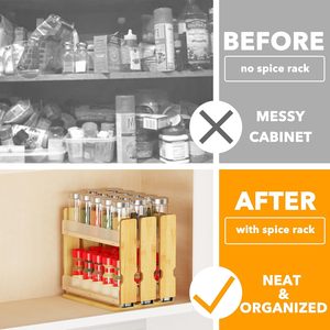 Heavy Duty Wall-Mounted Pull-Out Spice <b>Rack</b> Cabinet Organizer Double Sliding 7.6" Wide 3 Drawers (2" Wide) Modern Design - Product Image 4
