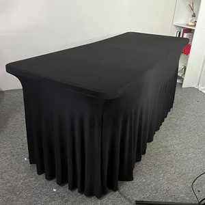 Amazon Hot Selling <strong>Black</strong> Spandex Stretch Wrinkle Resistant <strong>Table</strong> Skirt <strong>Table</strong> <strong>Clothes</strong> for Rectangle <strong>Tables</strong> - Product Image 5