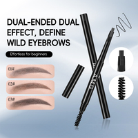 Pensil Alis 0.15mm Ujung Ultra Tipis Tahan Air Tahan Lama Pigmen Tinggi Alis Terlihat Alami untuk Pemula Mudah Digunakan