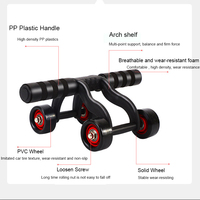 Roue abdominale en plastique à 4 roues Rouleau abdominal d'entraînement musculaire à usage domestique pour musculation