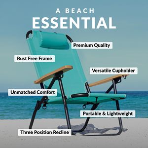 Kursi pantai ransel dewasa dengan tali ransel, kursi pantai dengan tali ransel-dapat dilipat dan berbaring di pantai - Product Image 3