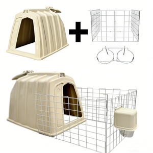 Nuevas Cabañas para Terneros al Aire Libre con Cubos de Alimentación de Acero Inoxidable, Material PE para <span class=keywords><strong>la</strong></span> Cría de Terneros en Granjas Lecheras y Larga Vida Útil - Product Image 1